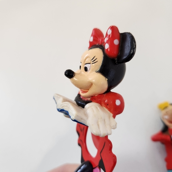 Vintage 1990s Disney MINNIE MOUSE Goofy Book Buddy BookMark Applause Red Dress - Picture 5 of 8